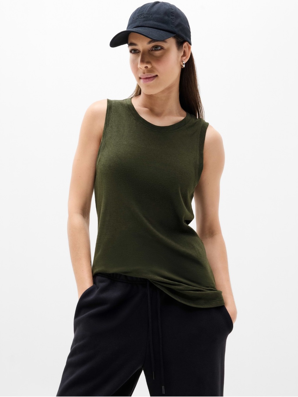 Athleta Breezy Tank in Aspen Olive